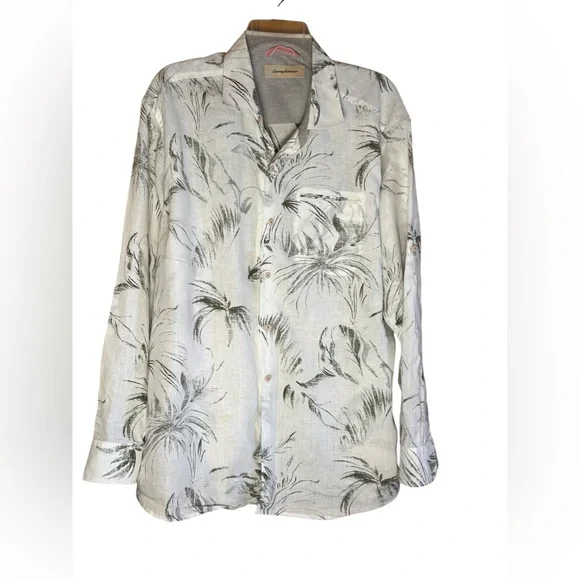 Tommy Bahama Men’s 100% Linen Long Sleeve Cruise wear Button Up Shirt Tropical L - Picture 3 of 13